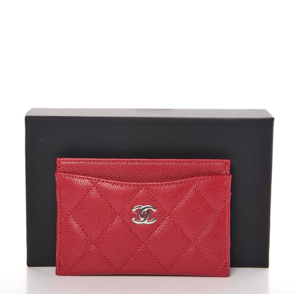 Chanel Caviar Quilted Card Holder Dark Pink 9 of 9