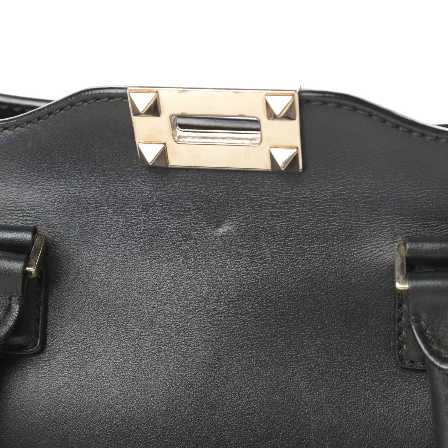 Valentino Garavani Vitello Small Rockstud Double Handle Tote Black 16 of 16