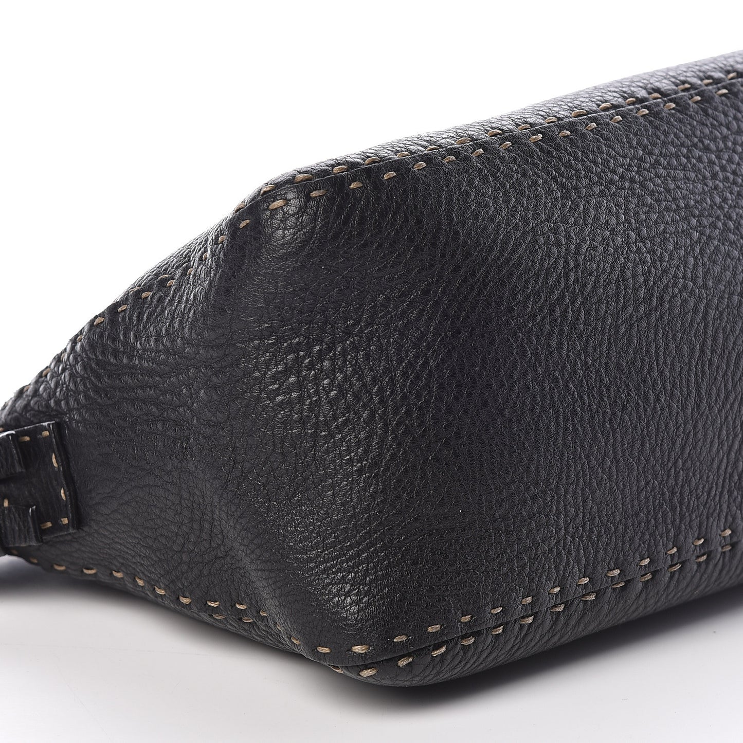 Calfskin Romano Selleria Chain Shoulder Bag Black