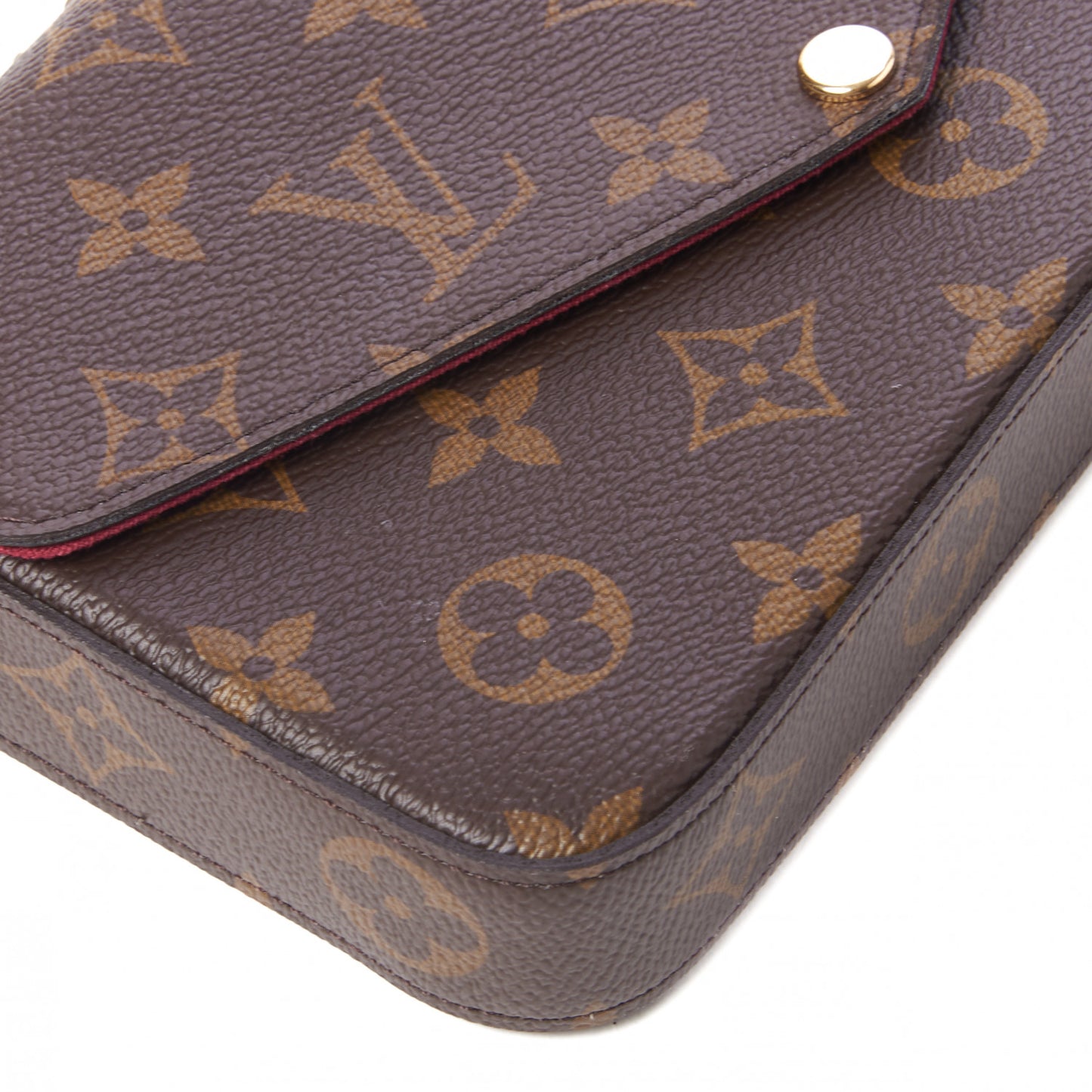 Monogram Pochette Felicie Chain Wallet Fuchsia