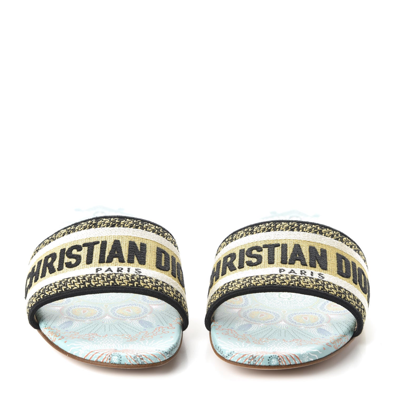 Christian Dior Canvas Embroidered Dior In Lights Dway Mules Slide Sandals 37 Multicolor 2 of 10