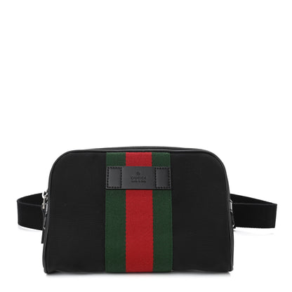 Gucci Canvas Web Slim Belt Bag Black 1 of 4