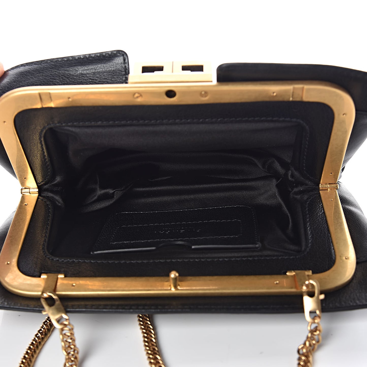Goatskin GV3 Frame Clutch Black