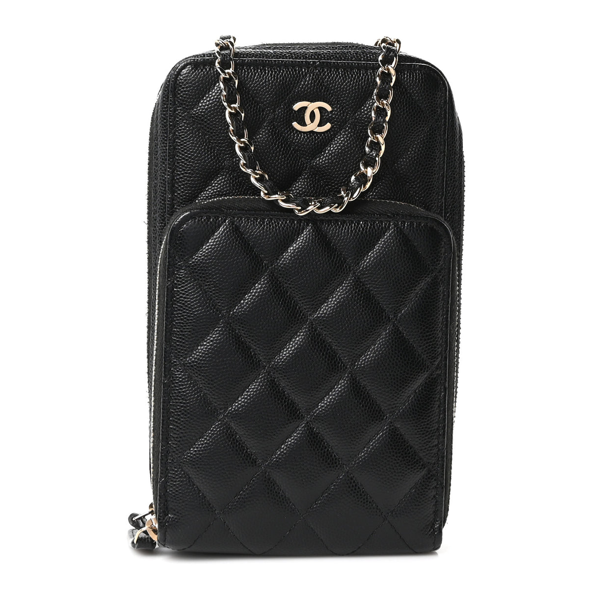 Chanel Caviar Quilted Phone Holder With Chain Black 1 of 11