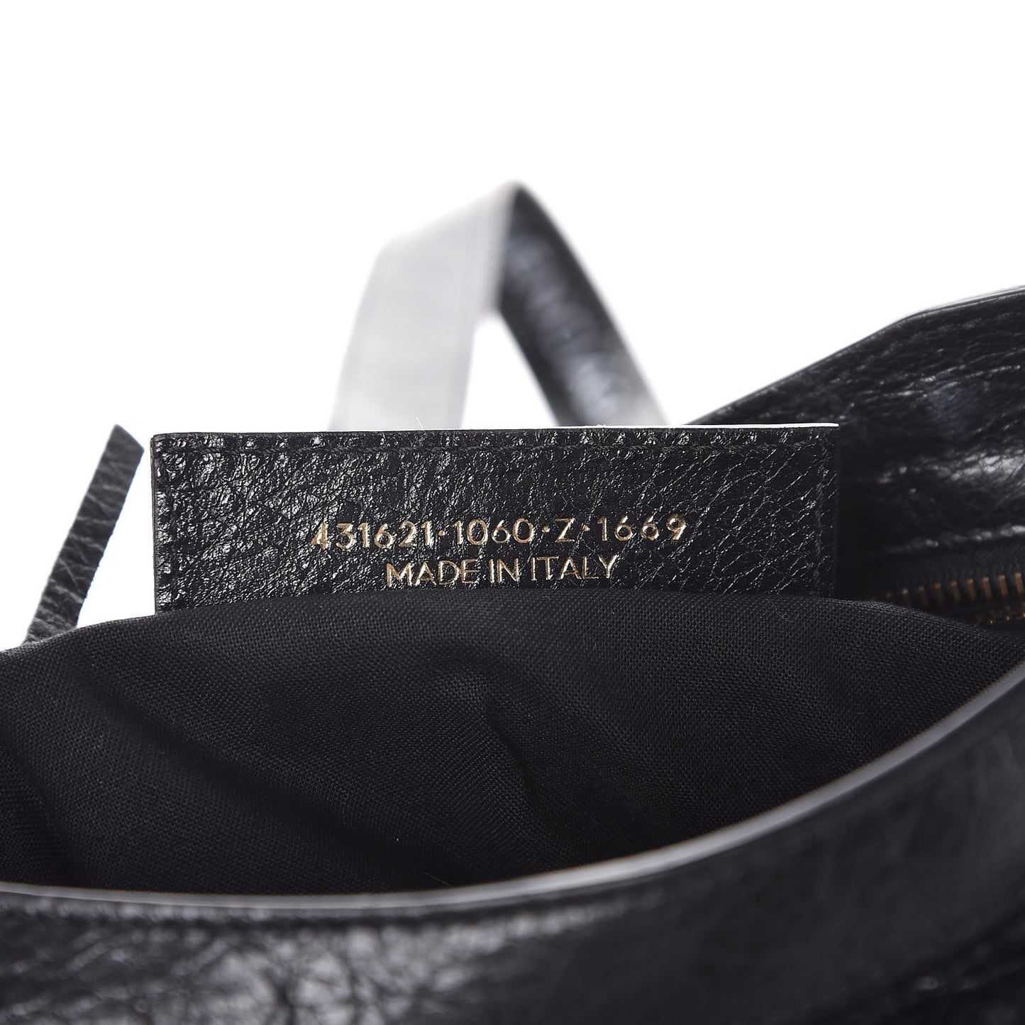 Agneau Classic Hardware S City Logo Strap Black White