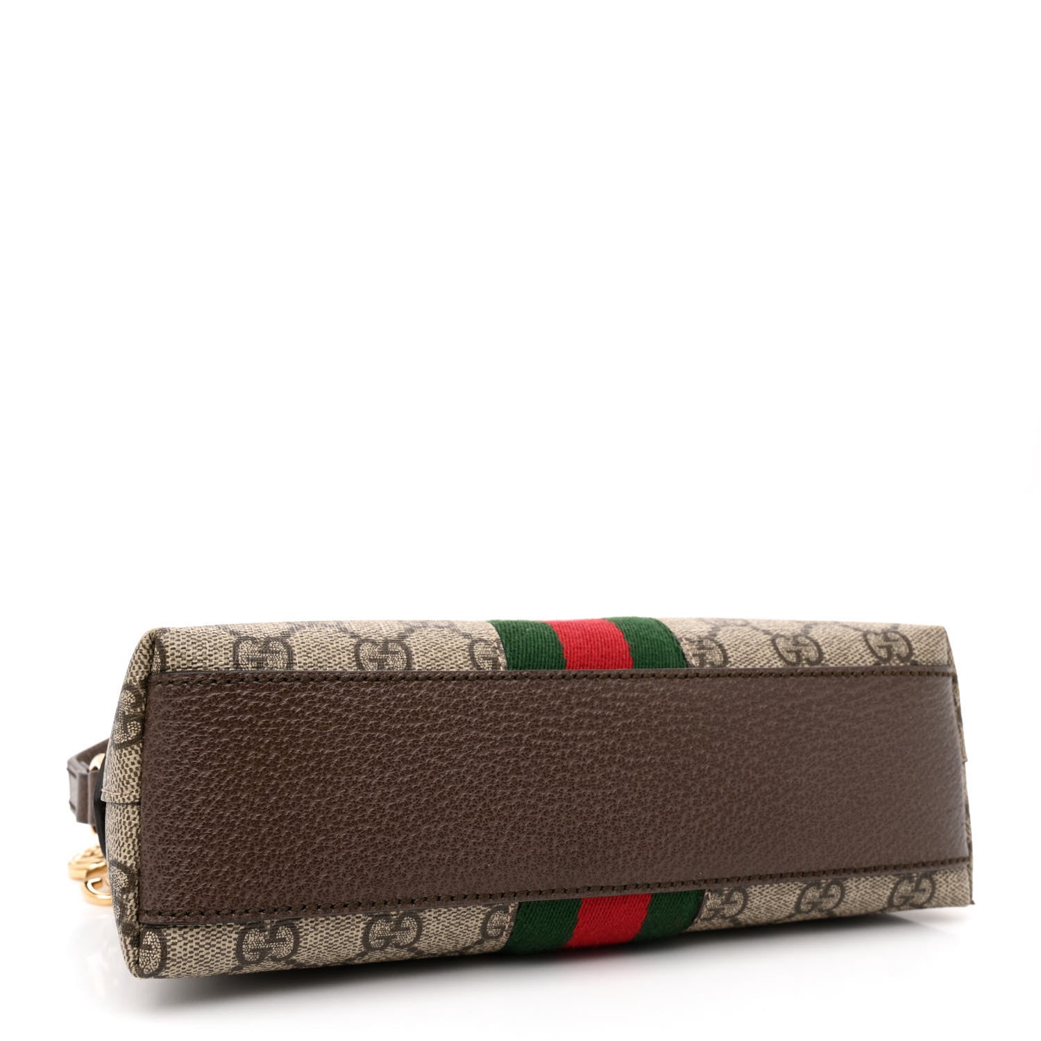 Gucci GG Supreme Monogram Textured Dollar Calfskin Web Small Ophidia Dome Shoulder Bag Beige Ebony New Acero 4 of 10