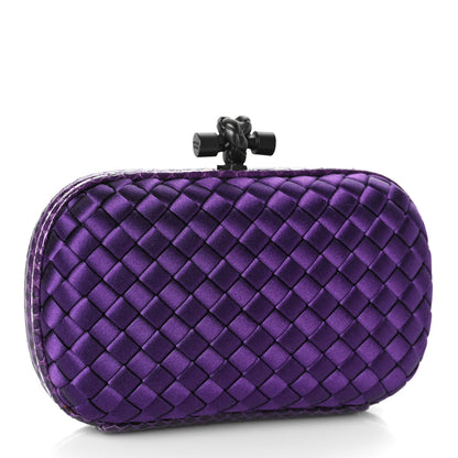 Bottega Veneta Satin Intreccio Impero Ayers Knot Clutch Purple 2 of 7
