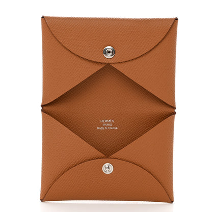 Hermes Epsom Calvi Card Case Gold 5 of 8