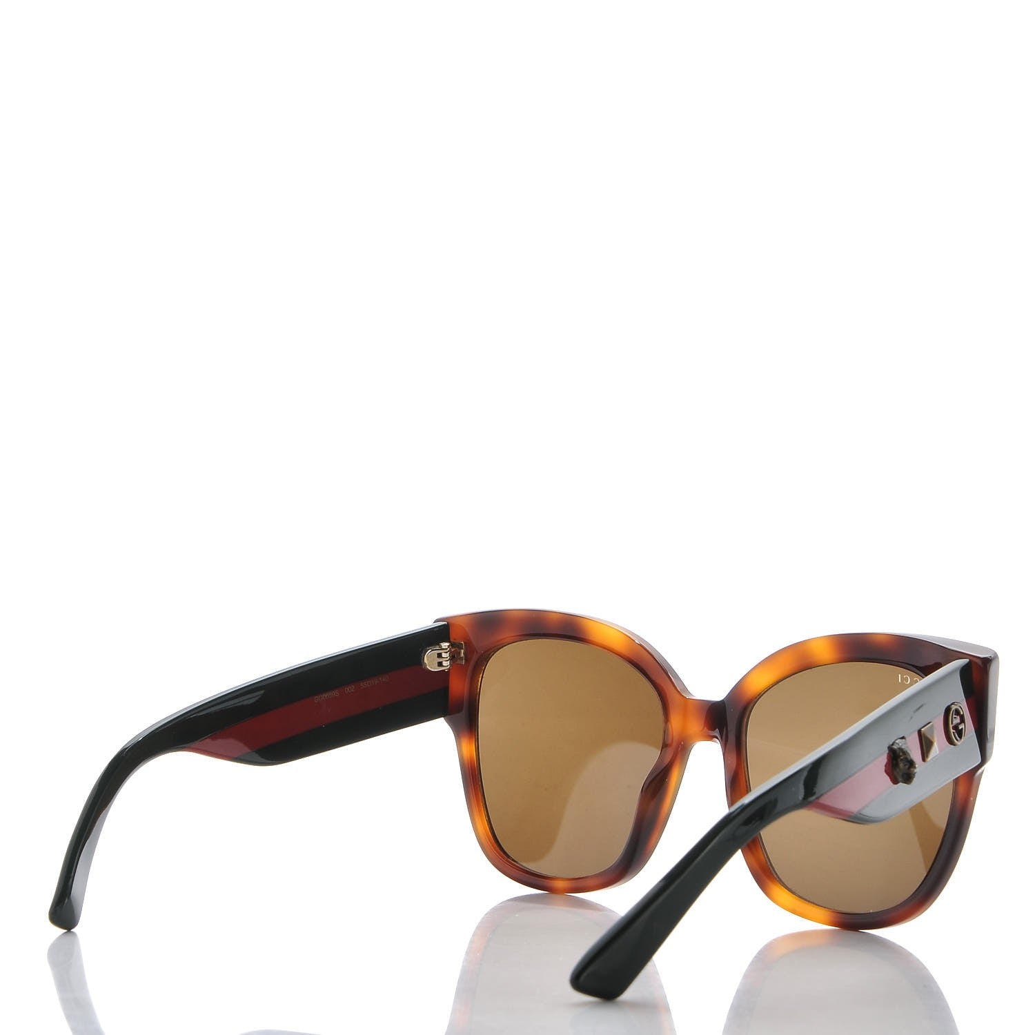 Gucci Acetate Square Frame Web Sunglasses GG0059S Tortoise 4 of 7