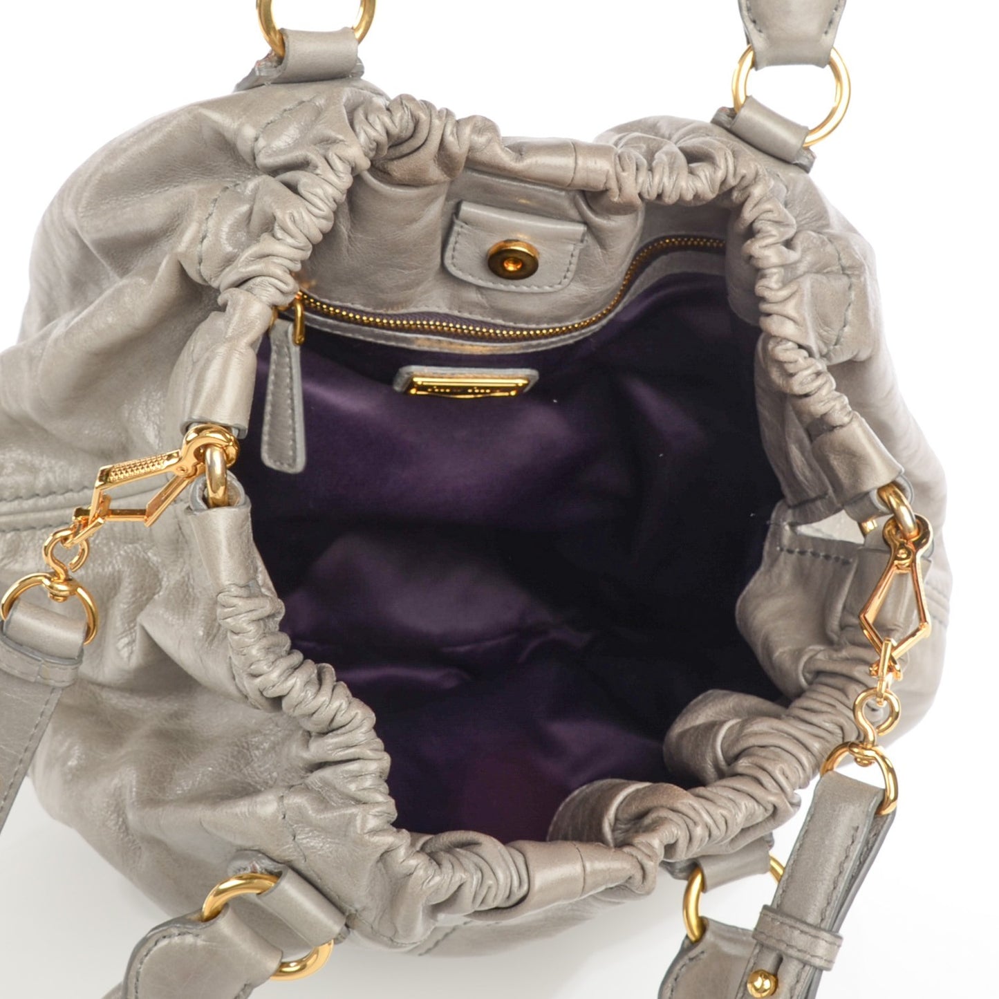 Vitello Lux Gathered Shopper Tote Astro