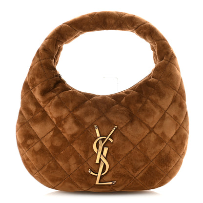 Saint Laurent Suede Quilted Icarino Bag Cognac 1 of 9