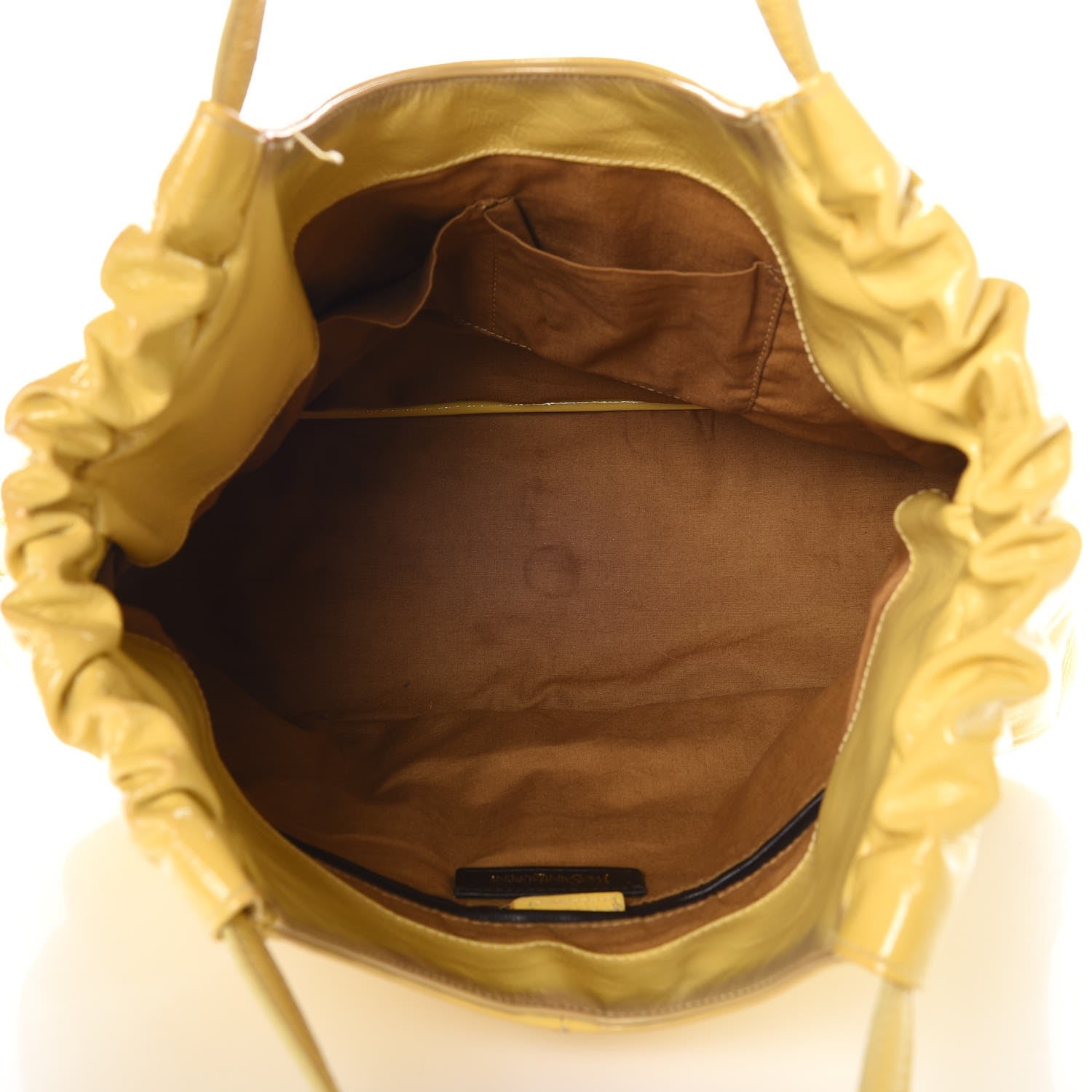 Saint Laurent Patent Belle de Jour Cabas Tote Yellow 5 of 16