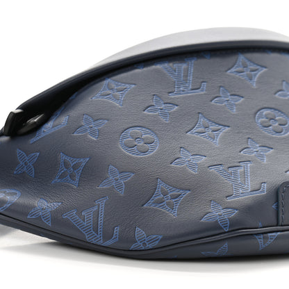 Louis Vuitton Calfskin Monogram Shadow Discovery Bumbag PM Navy Blue 8 of 10