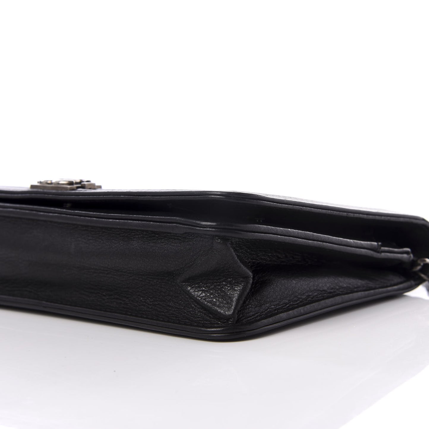 Galuchat Stingray Lambskin Boy Wallet On Chain WOC Black