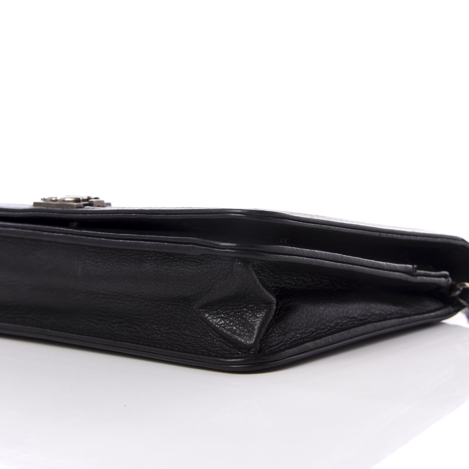 Chanel Galuchat Stingray Lambskin Boy Wallet On Chain WOC Black 8 of 10