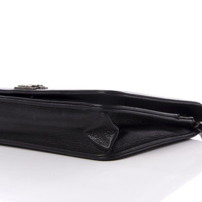 Chanel Galuchat Stingray Lambskin Boy Wallet On Chain WOC Black 8 of 10