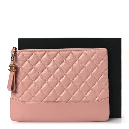 Chanel Aged Calfskin Quilted Medium Gabrielle Cosmetic Case Pink 8 of 8