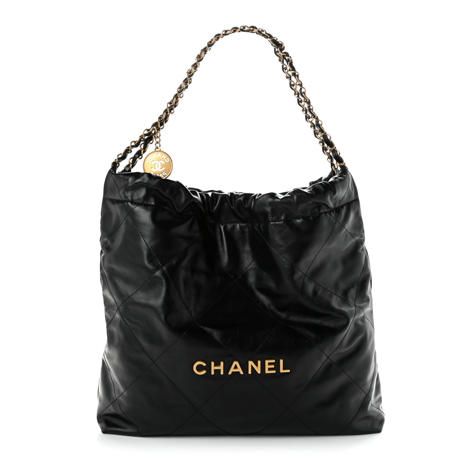 Chanel Shiny Calfskin Quilted Chanel 22 Black 1 of 11