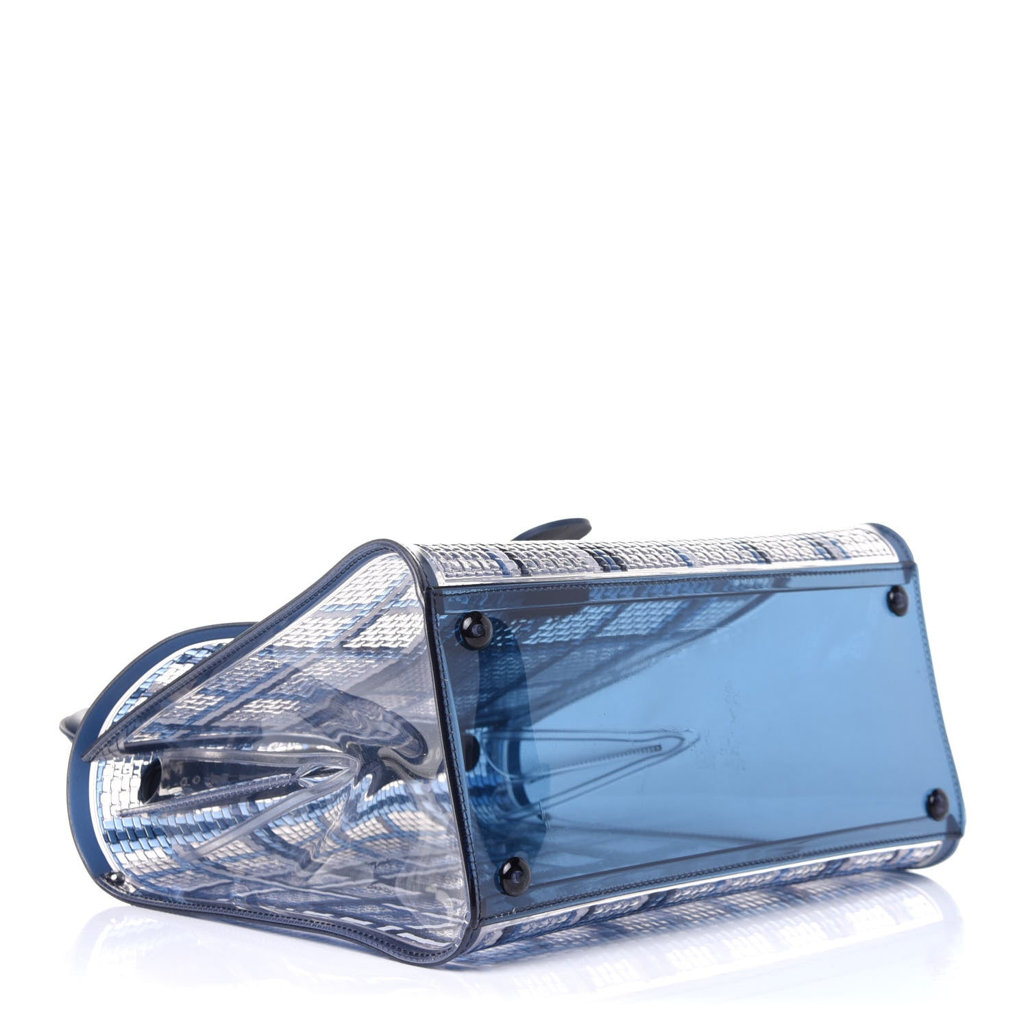 Delvaux Vinyl Gingham The Dreamer MM Brillant Satchel Navy 4 of 13