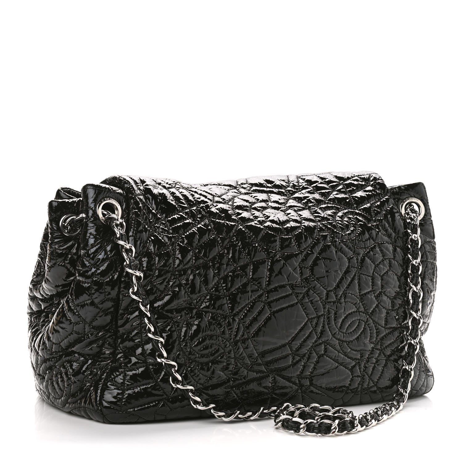Chanel Vinyl Graphic Edge Accordion Flap Black 2 of 10