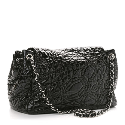 Chanel Vinyl Graphic Edge Accordion Flap Black 2 of 10