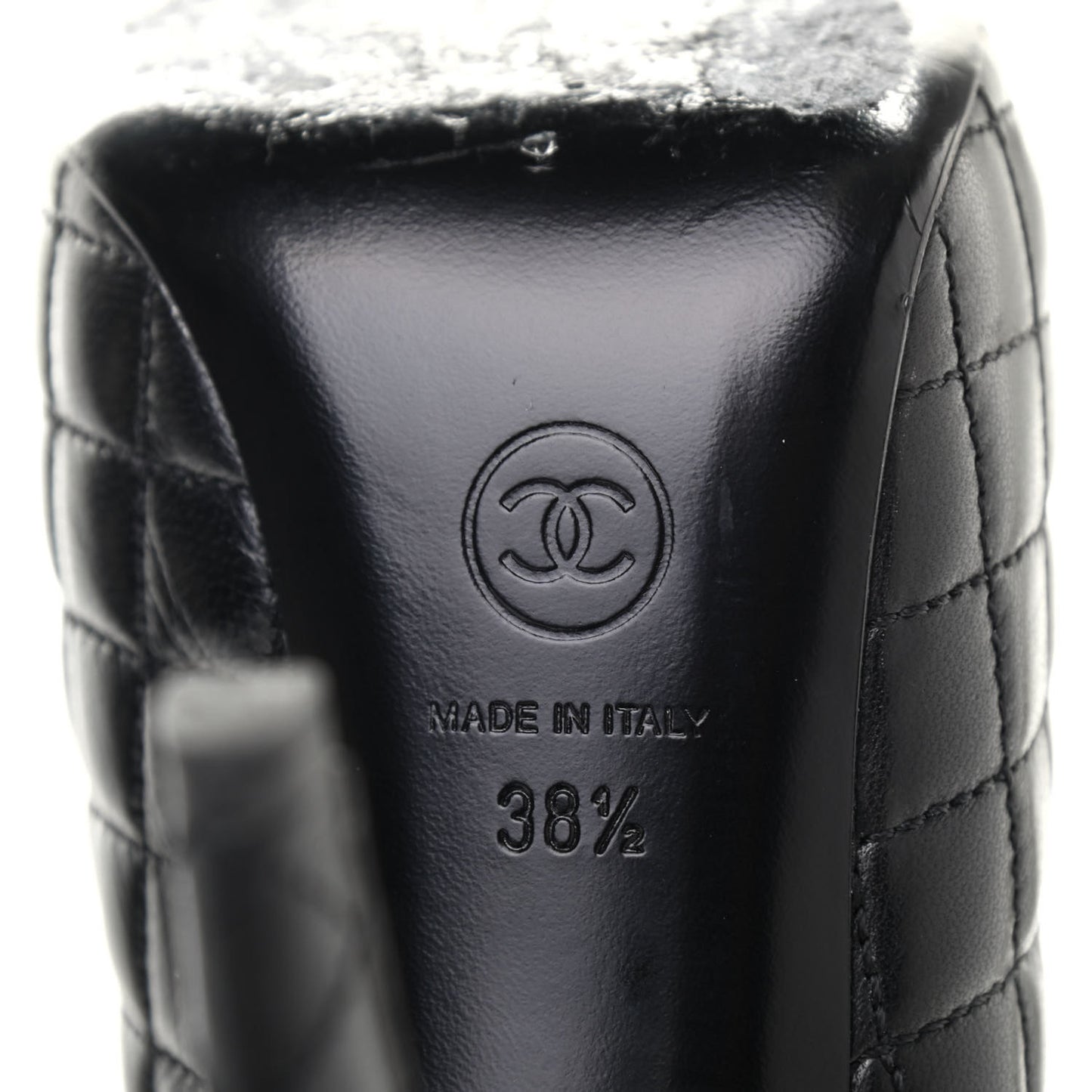 Lambskin Quilted CC Booties 38.5 Black
