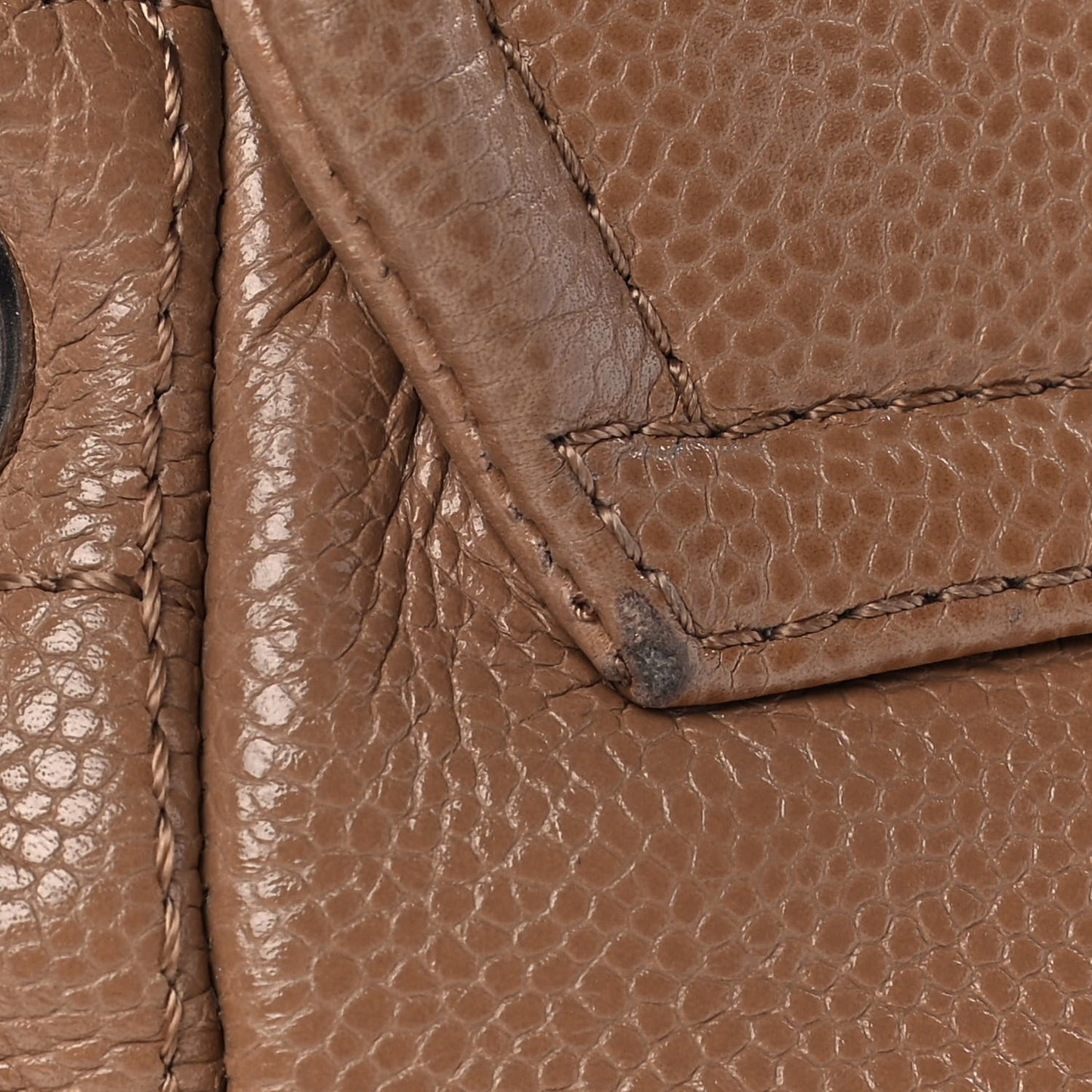 Caviar Large Half Moon Flap Dark Beige