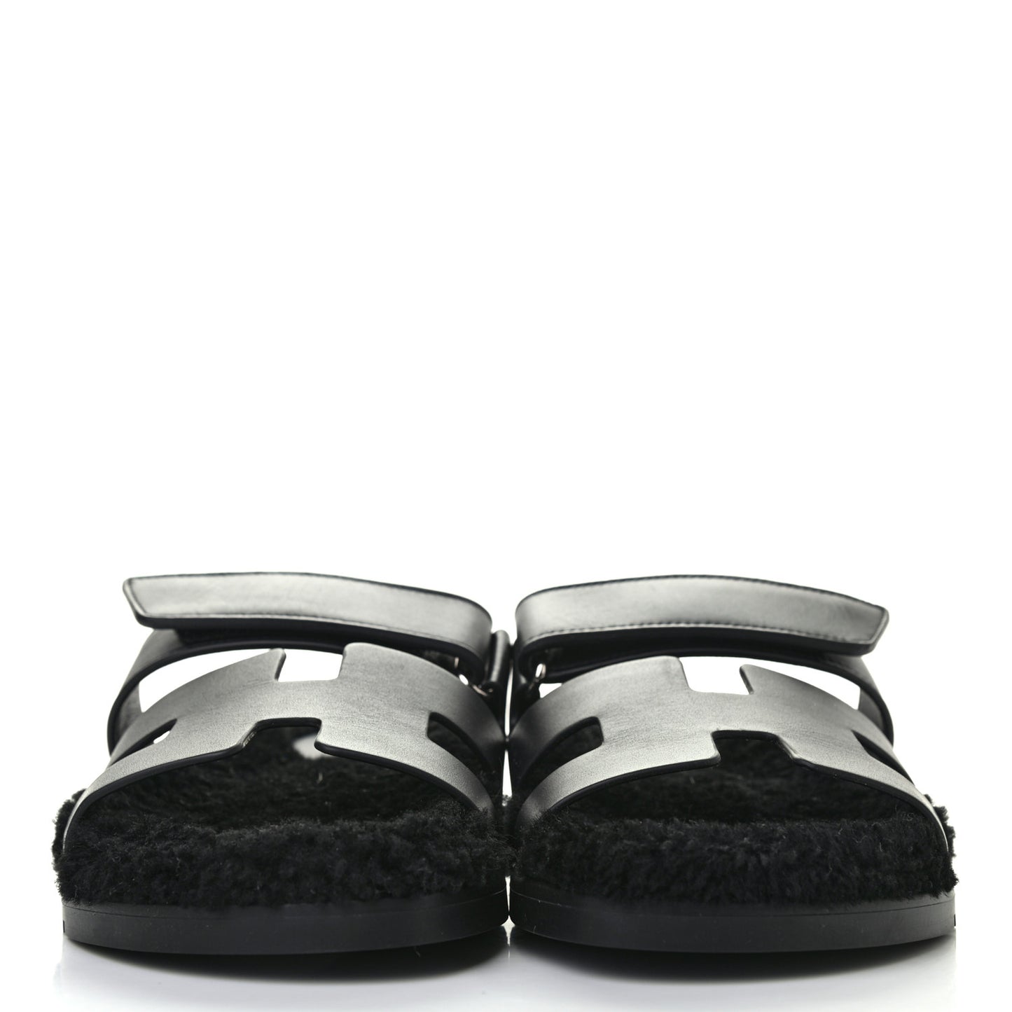 Calfskin Woolskin Womens Chypre Sandals 38 Black