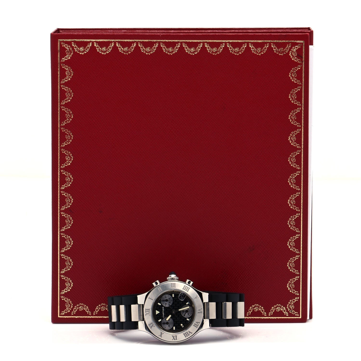 Cartier Stainless Steel Rubber 32mm Must 21 Chronoscaph Quartz Watch Black 5 of 5