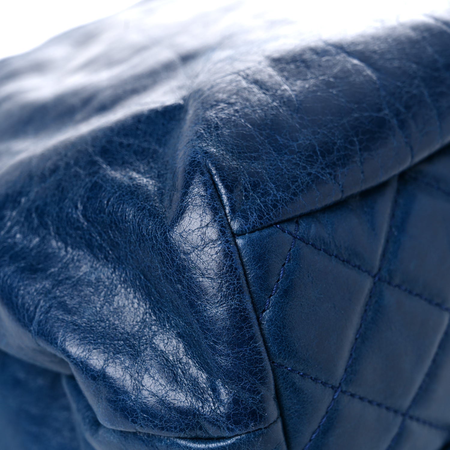 Chanel Shiny Lambskin Quilted Large Trianon Messenger Flap Marine 10 of 19
