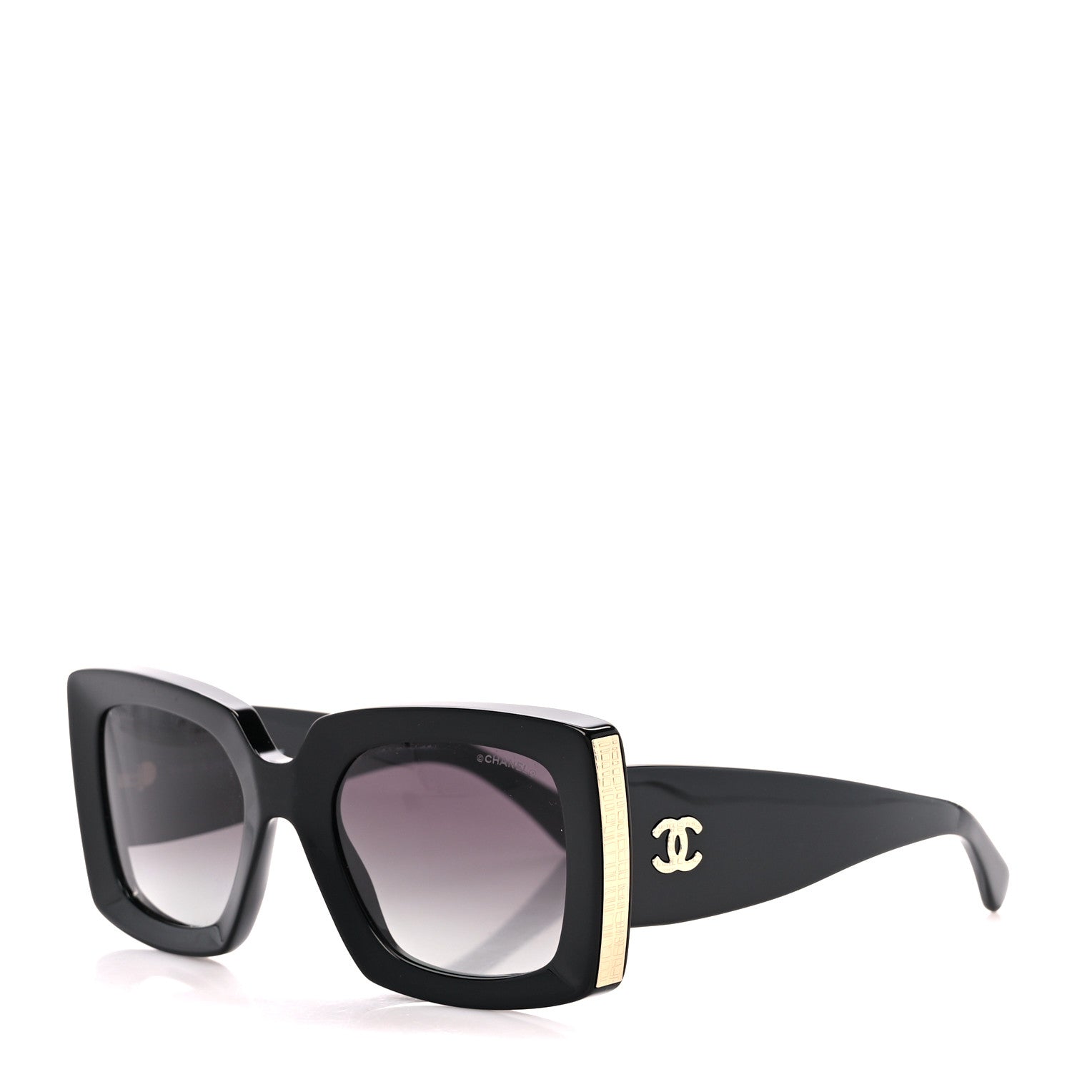 Chanel Acetate Rectangle Sunglasses 5435 Black 1 of 8