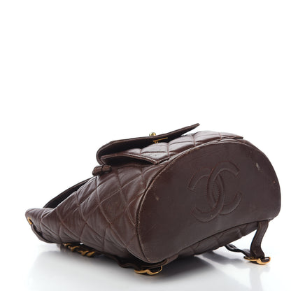 Chanel Lambskin Quilted Backpack Brown 3 of 16