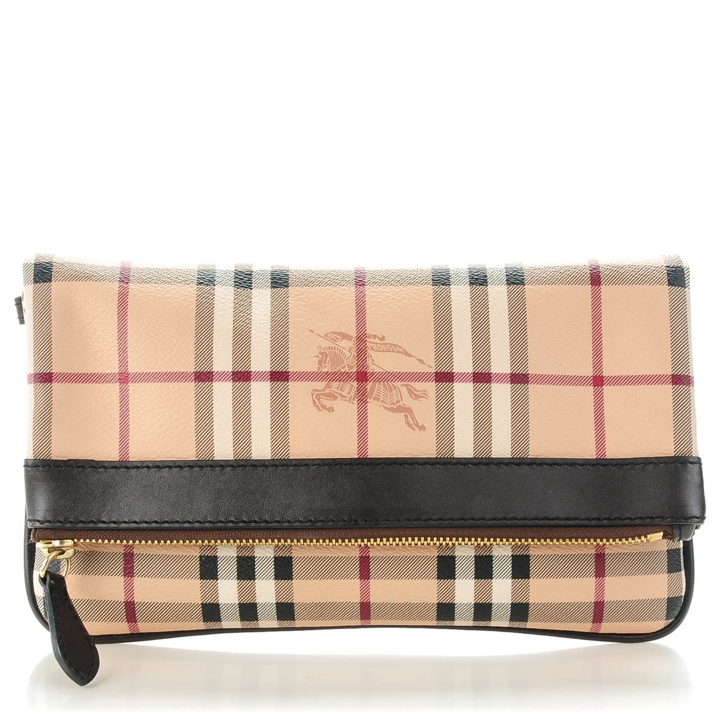Haymarket Check Adeline Foldover Clutch Brown