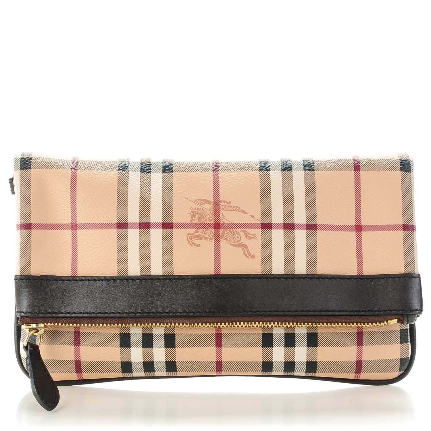 Burberry Haymarket Check Adeline Foldover Clutch Brown 1 of 6