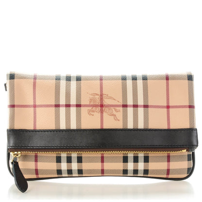 Burberry Haymarket Check Adeline Foldover Clutch Brown 1 of 6