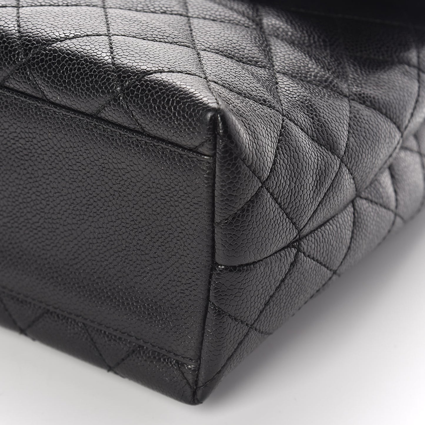 Caviar Quilted Jumbo Kelly Flap Black