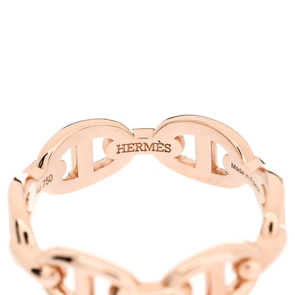 Hermes 18K Rose Gold PM Chaine D'Ancre Enchainee Ring 54 6.75 4 of 9
