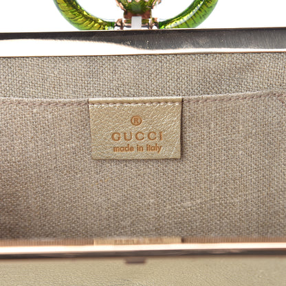 Gucci Metallic Calfskin Jeweled Dragon Evening Bag Gold 6 of 14