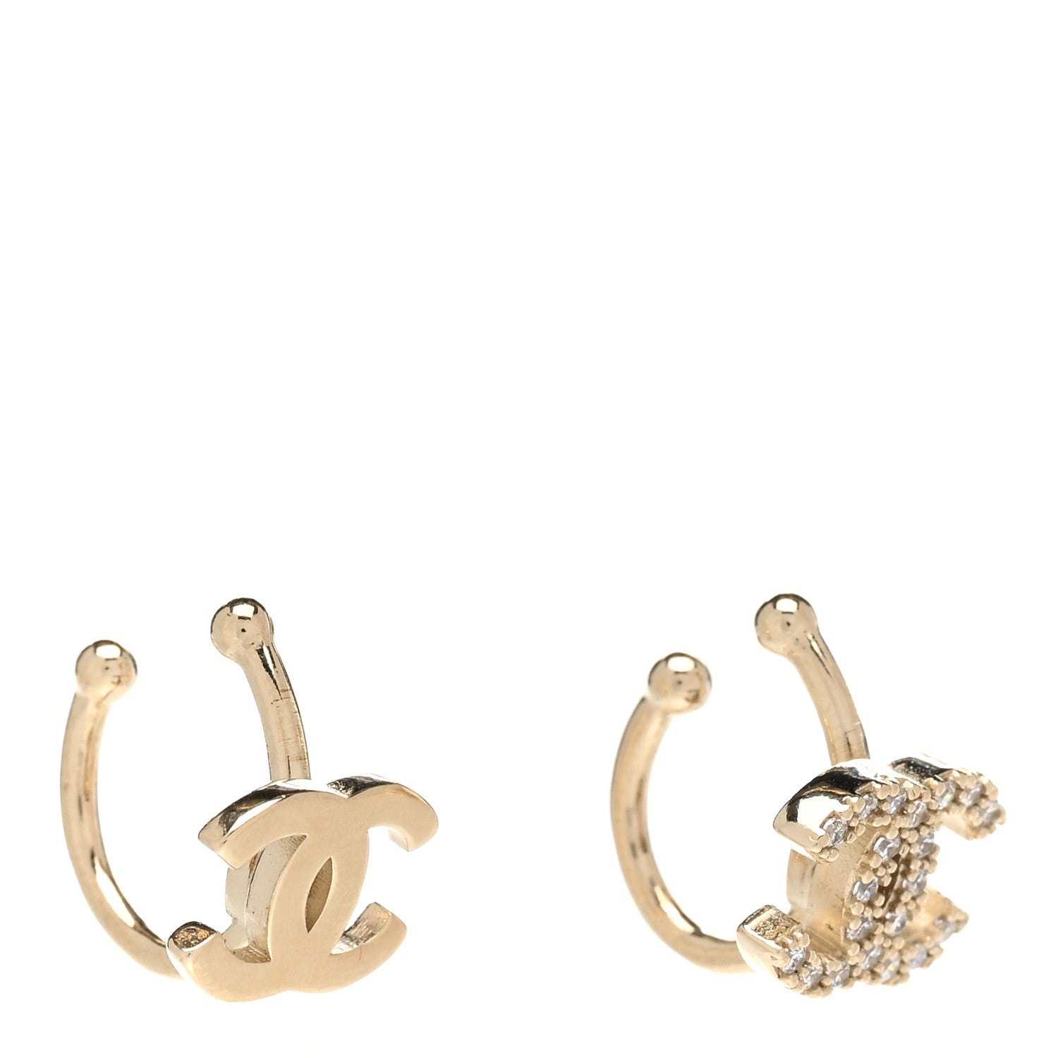 Chanel Metal Strass Lip Ring Set Gold 3 of 5