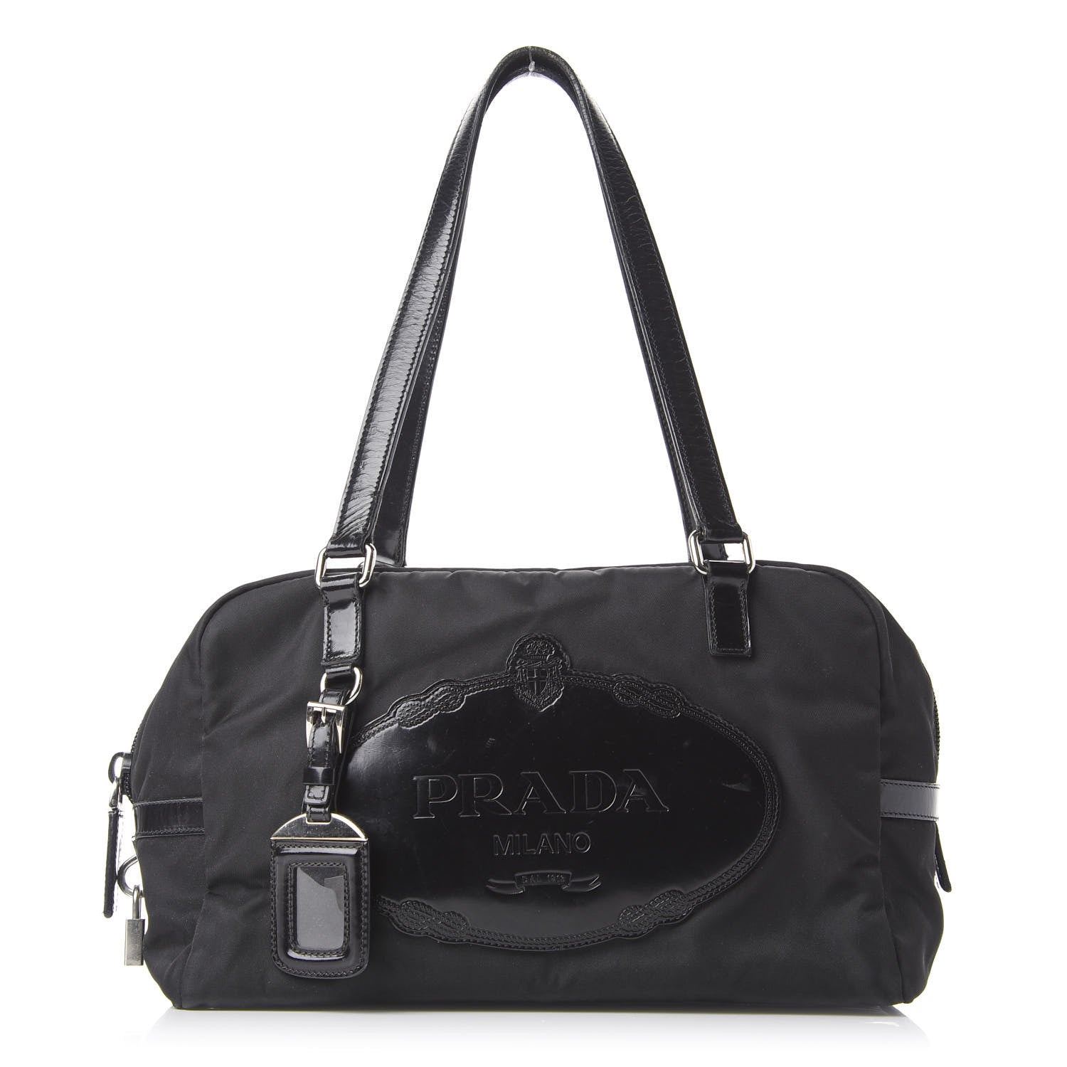 Prada Tessuto Nylon Logo Shoulder Bag Black 1 of 10