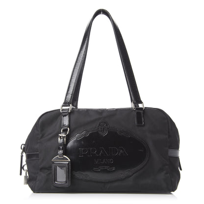 Prada Tessuto Nylon Logo Shoulder Bag Black 1 of 10