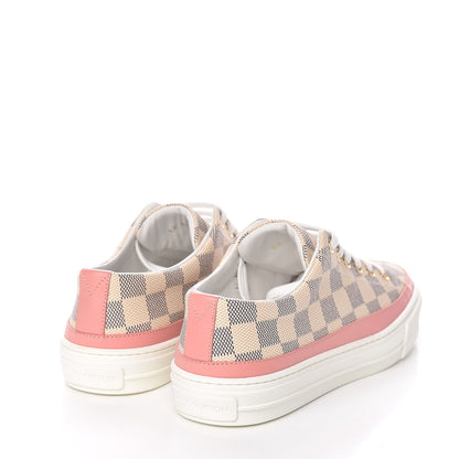 Louis Vuitton Damier Azur Stellar Sneakers 37.5 Rose Ballerine 4 of 9