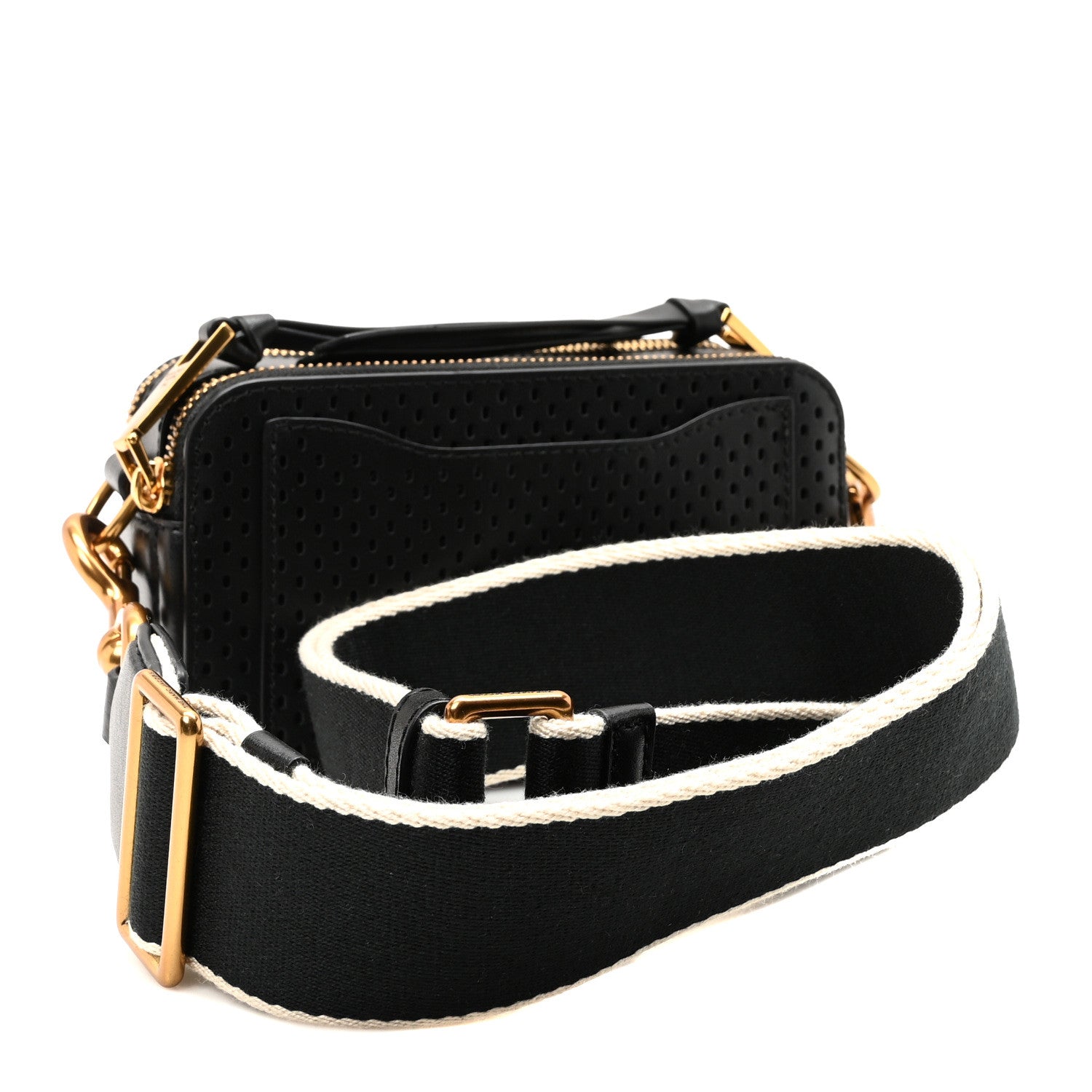 Marc Jacobs Perforated Calfskin Small Snapshot Camera Bag Black 3 of 10