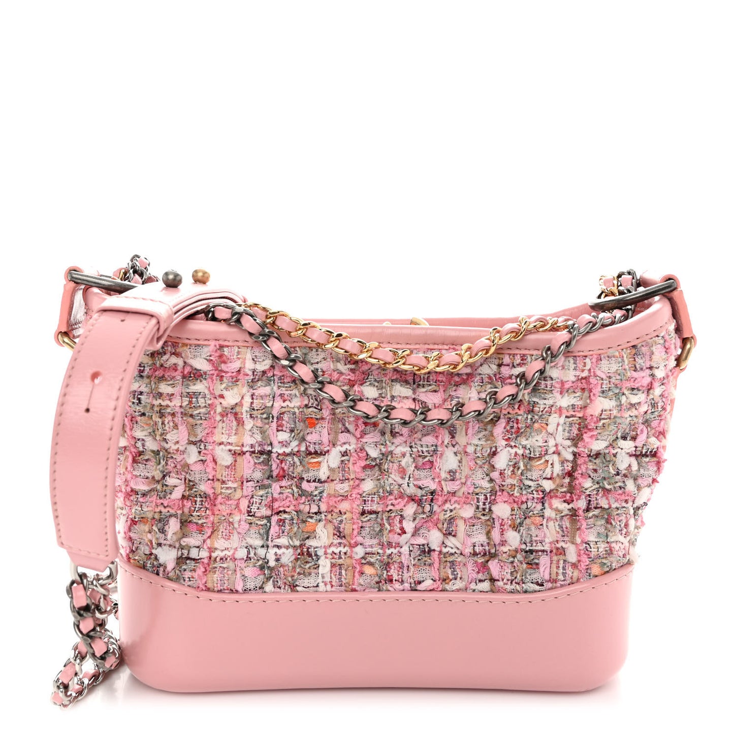 Tweed Calfskin Small Gabrielle Hobo Light Pink