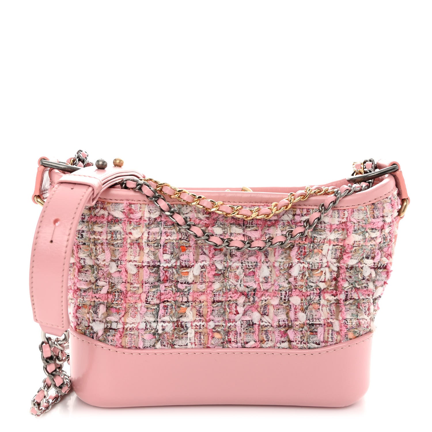 Chanel Tweed Calfskin Small Gabrielle Hobo Light Pink 1 of 10