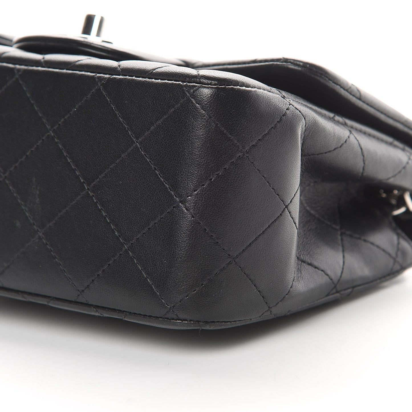 Lambskin Quilted Mini Square Flap Black