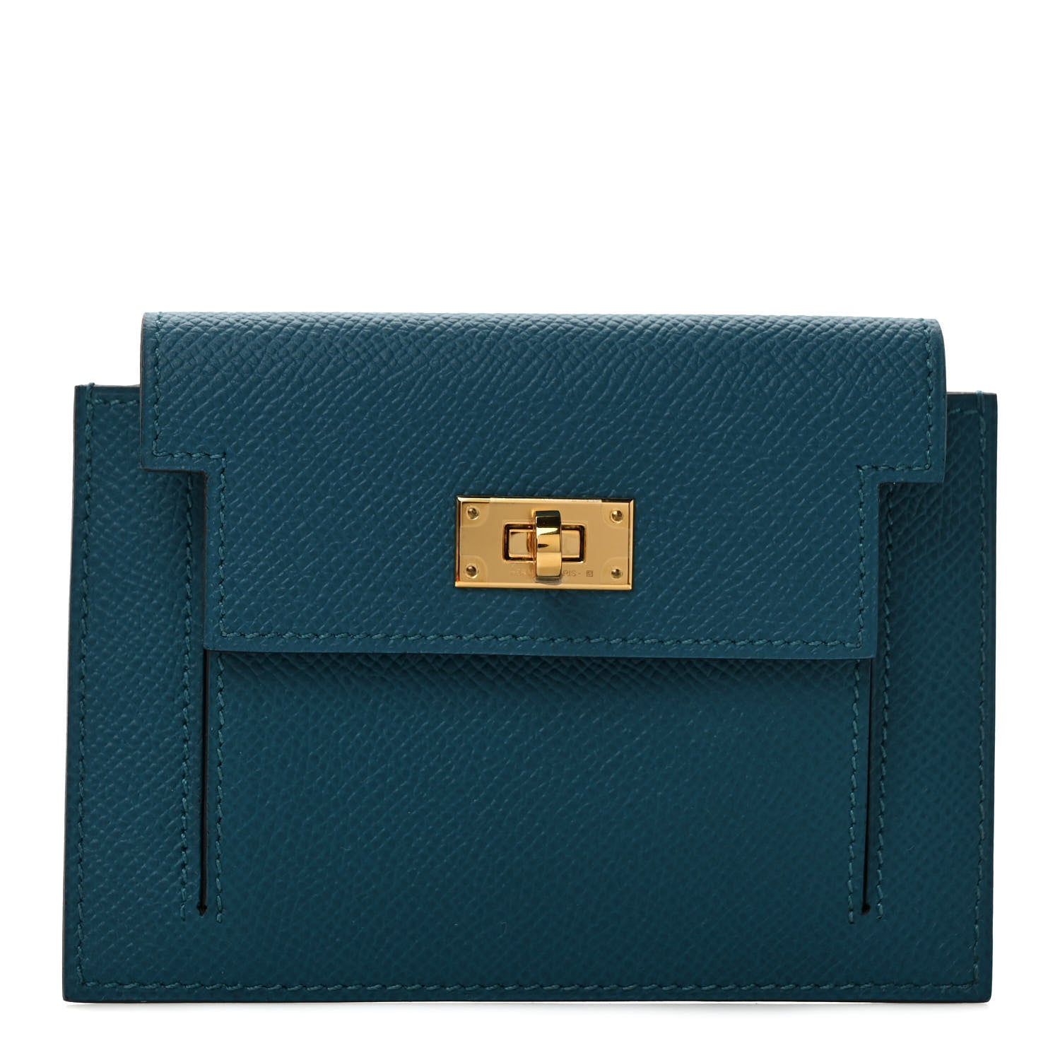 Hermes Epsom Kelly Pocket Compact Wallet Vert Bosphore 1 of 7