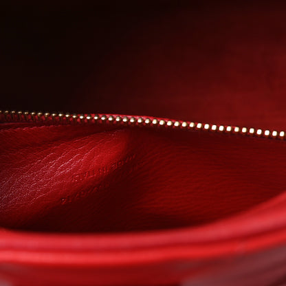 Saint Laurent Calfskin Matelasse Chevron Small Monogram Cabas Lipstick Red 7 of 11