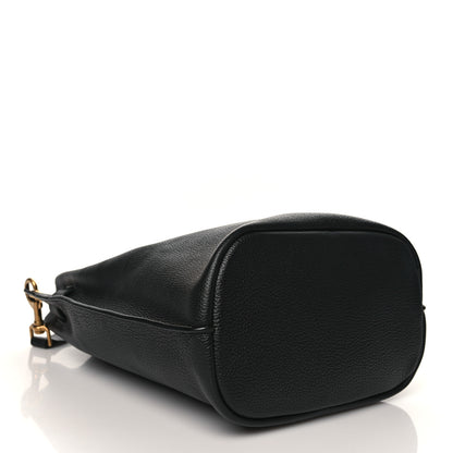 Saint Laurent Grained Calfskin Boucle Bucket Bag Black 3 of 8