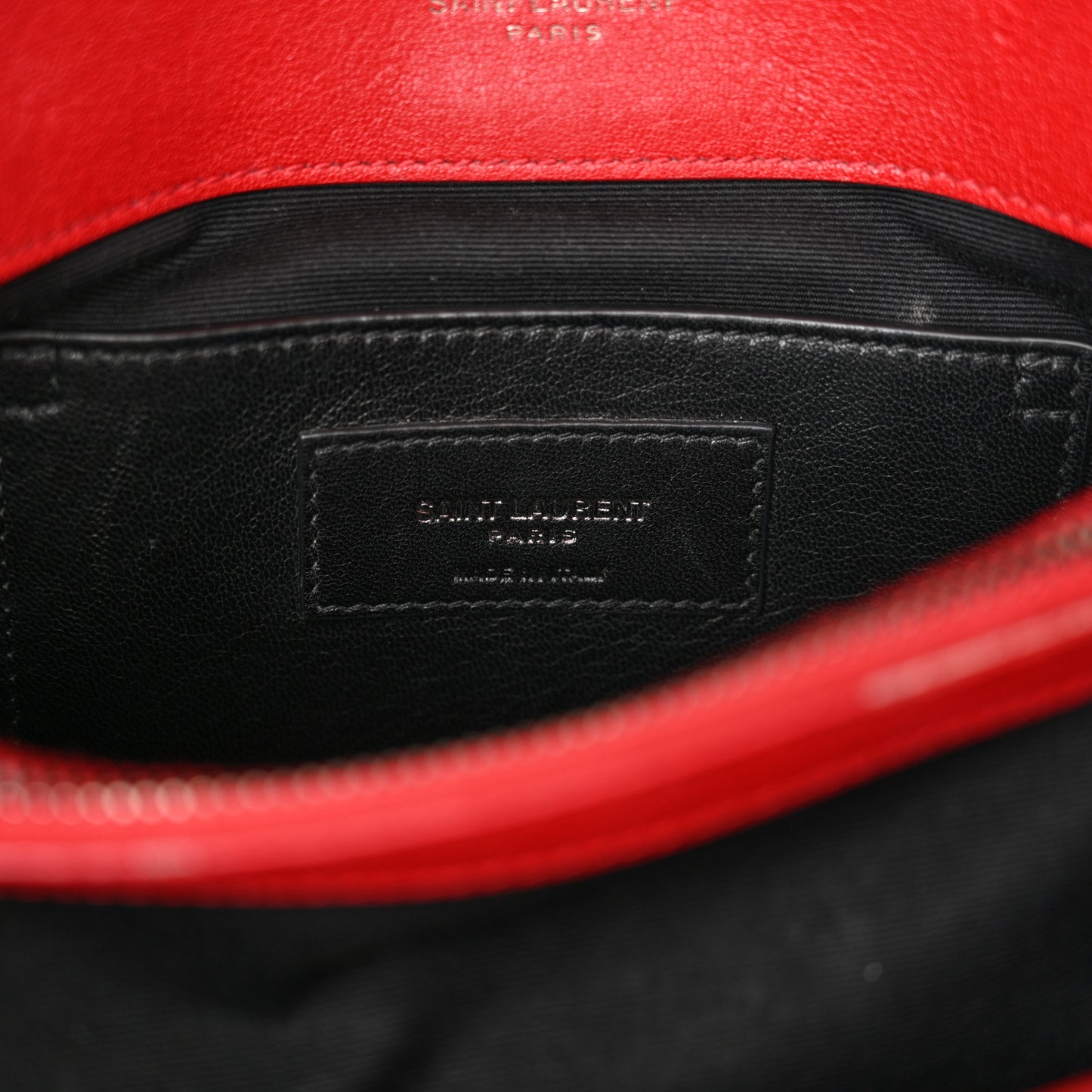 Sheepskin Matelasse Chevron Monogram Medium College Bag Rouge